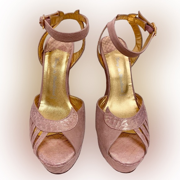 TERRY de HAVILLAND London Dusty Pink Platform Heel Shoe 38/8 - Picture 7 of 9